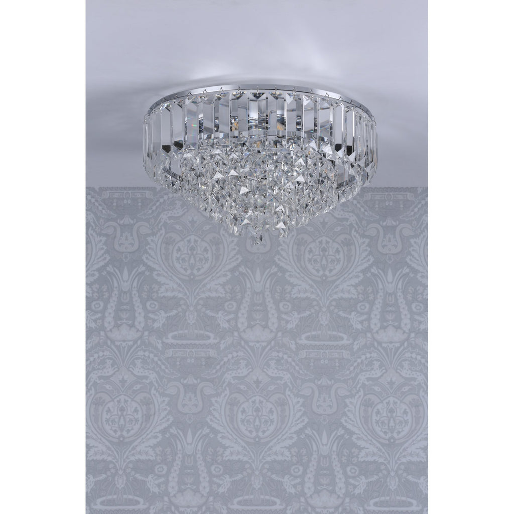 Vienna 3 Light Crystal Ceiling Flush In Polished Chrome Finish LA3756045-Q