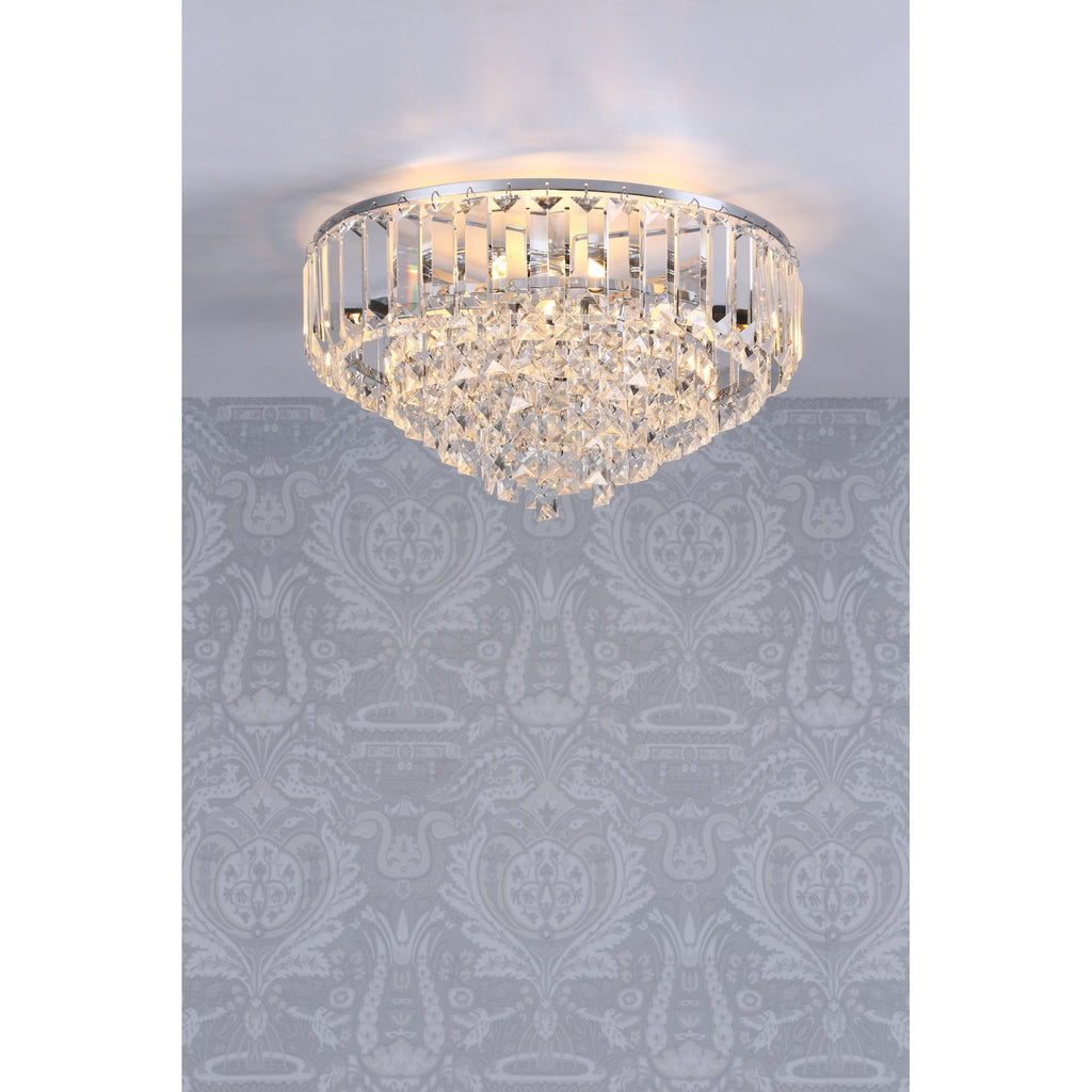 Vienna 3 Light Crystal Ceiling Flush In Polished Chrome Finish LA3756045-Q
