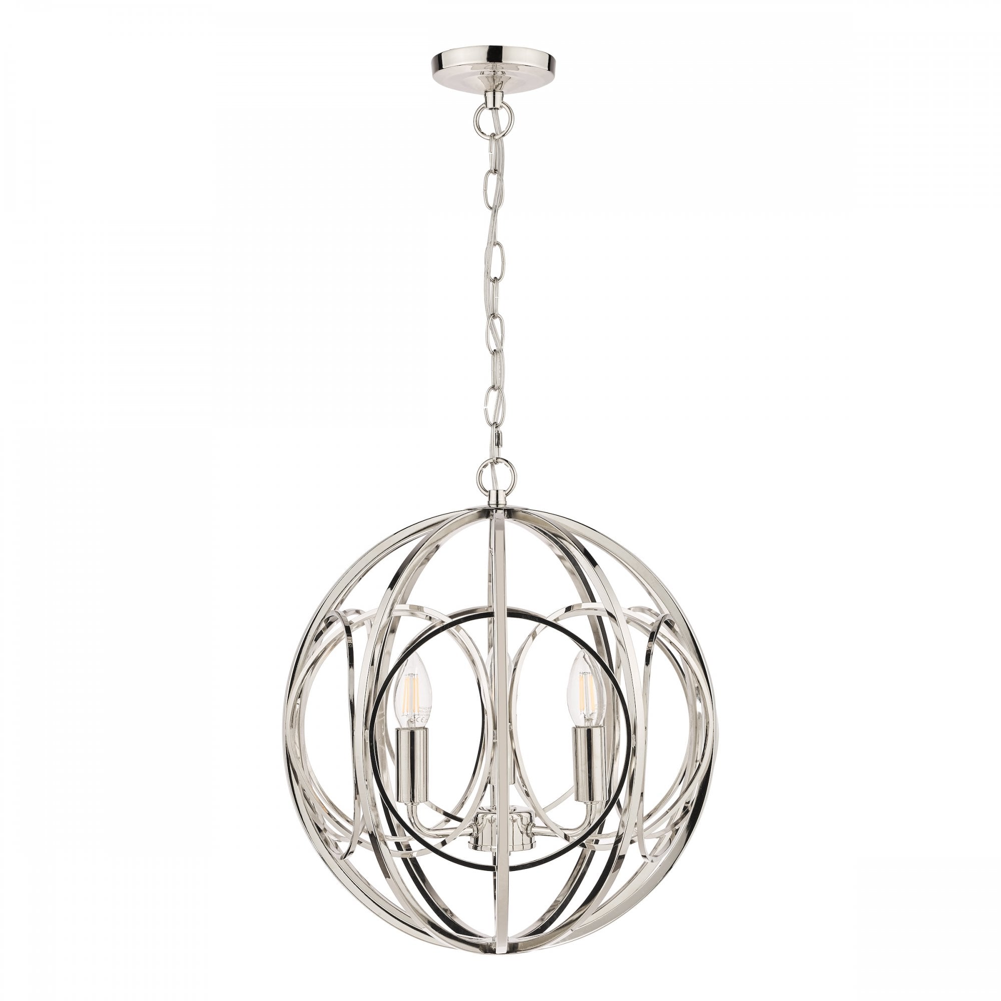 Orbital 3 Light Ceiling Pendant Light In Polished Nickel Finish LA3756050-Q