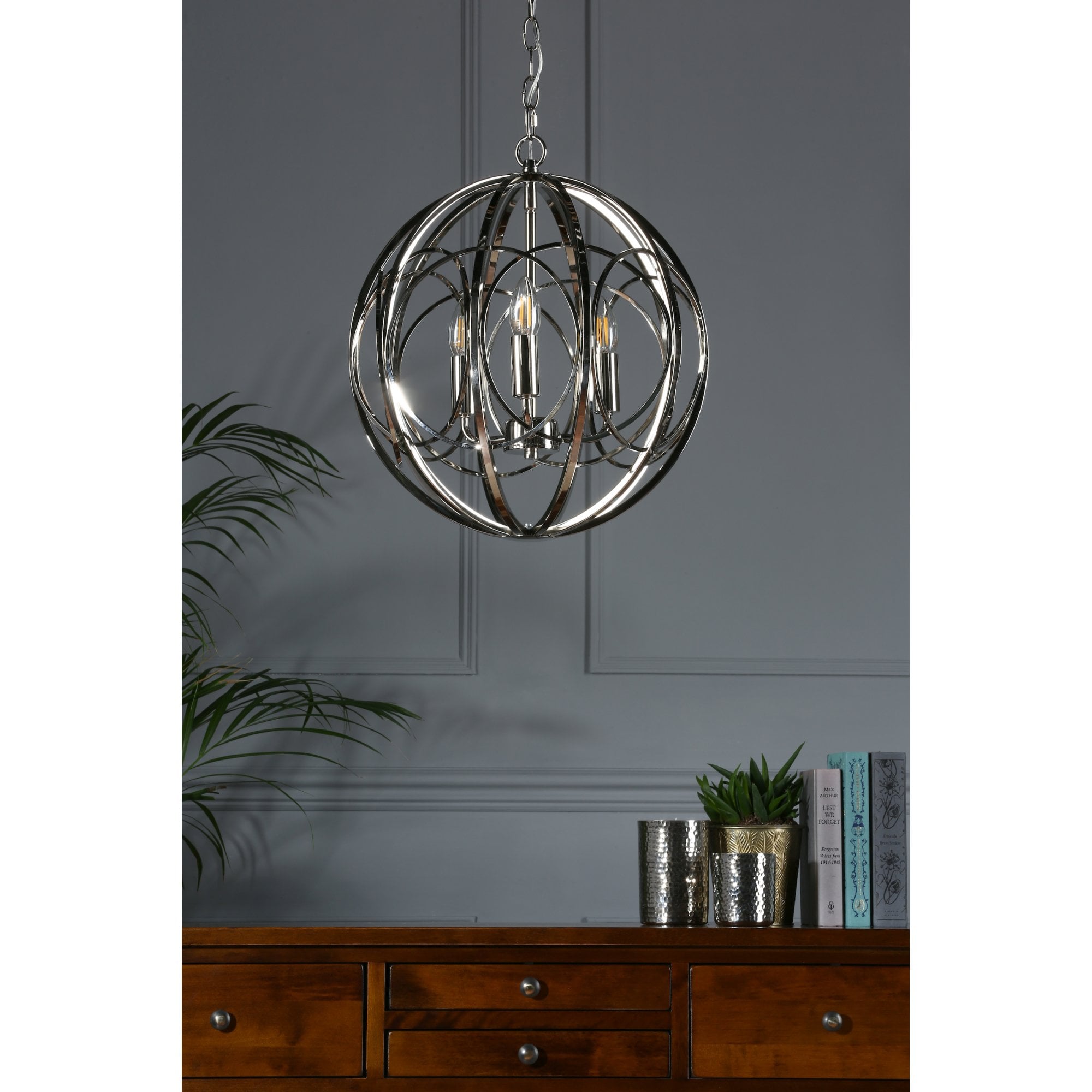 Orbital 3 Light Ceiling Pendant Light In Polished Nickel Finish LA3756050-Q