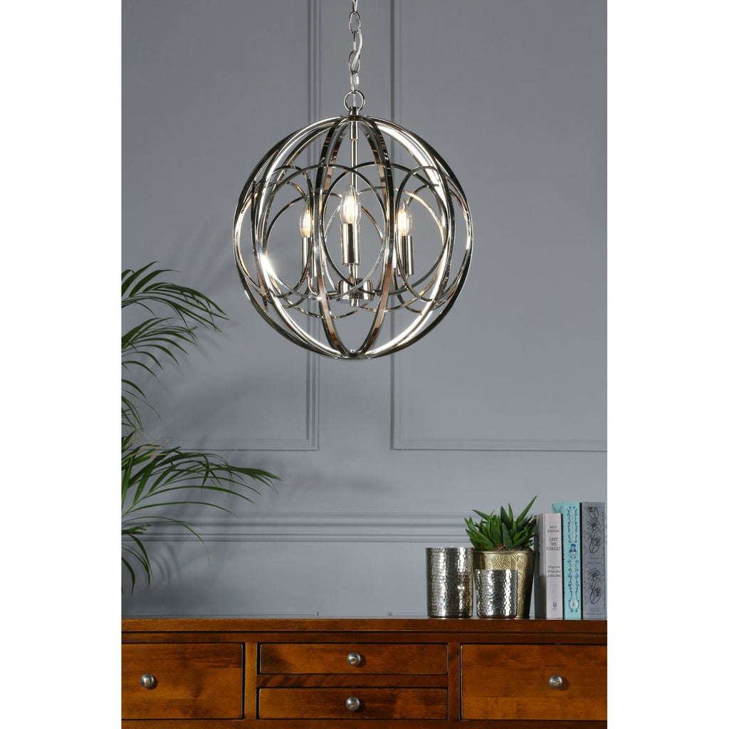Orbital 3 Light Ceiling Pendant Light In Polished Nickel Finish LA3756050-Q