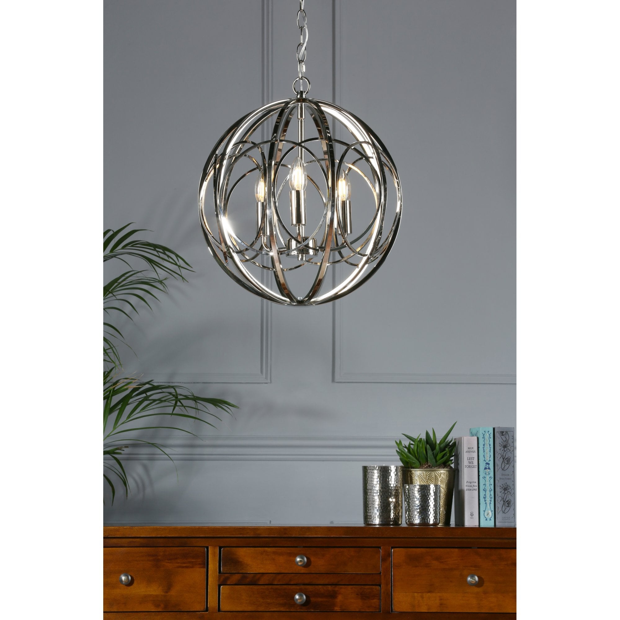 Orbital 3 Light Ceiling Pendant Light In Polished Nickel Finish LA3756050-Q