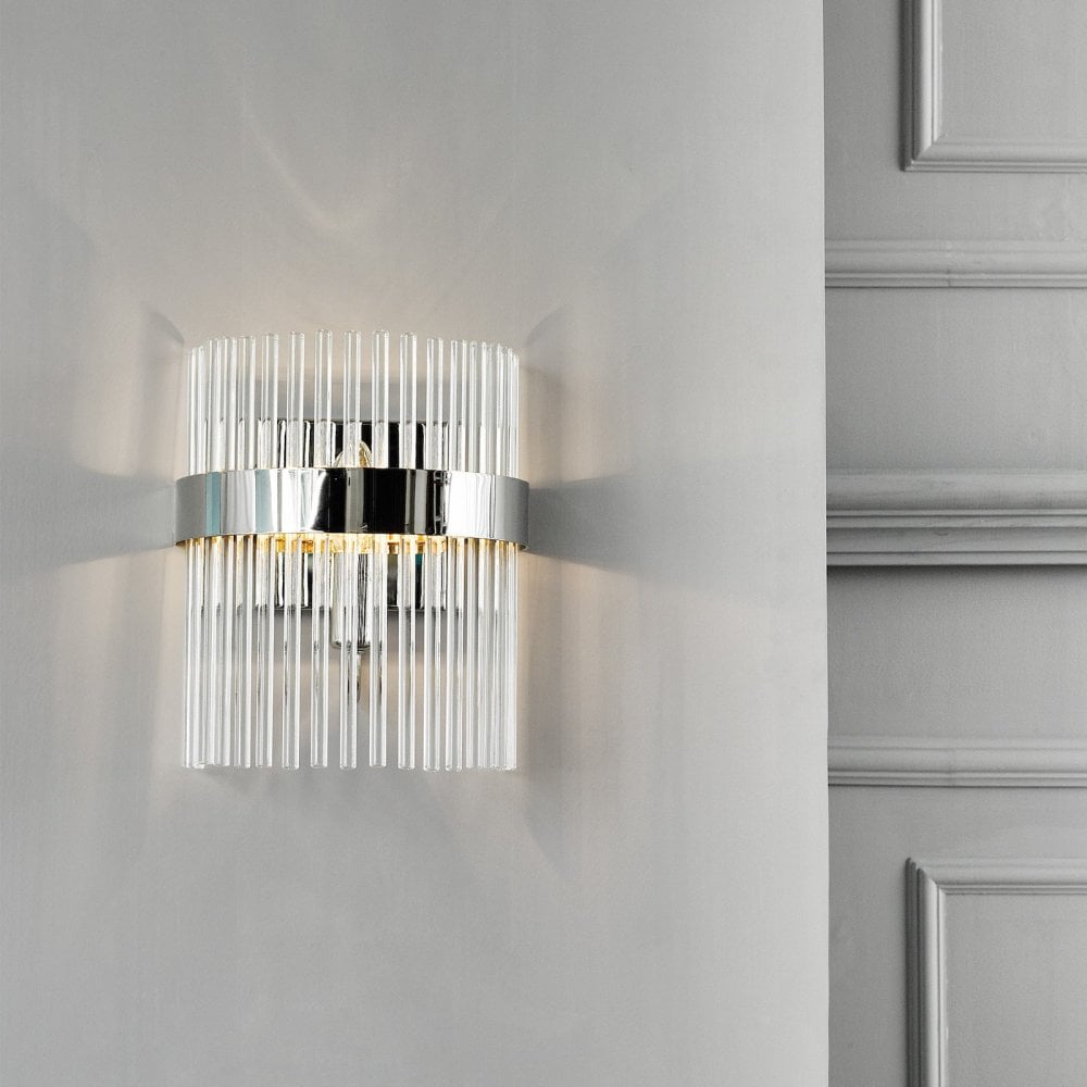 Alexa Glass Wall Light In Polished Nickel Finish LA3691060-Q
