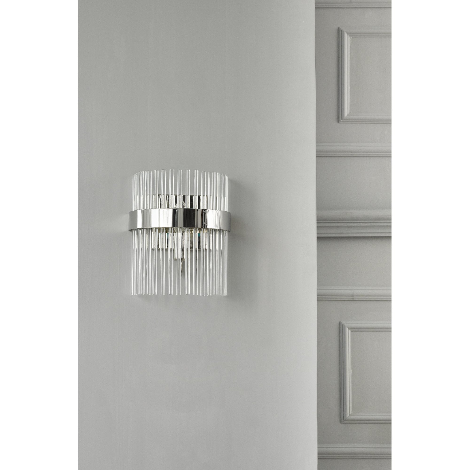Alexa Glass Wall Light In Polished Nickel Finish LA3691060-Q