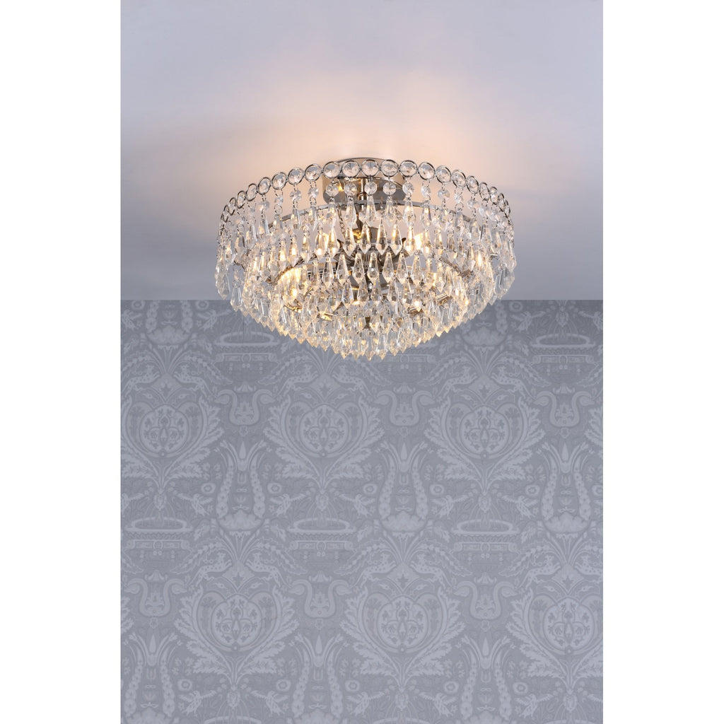Enid Crystal Semi Flush Ceiling Light In Polished Nickel Finish LA3756041-Q