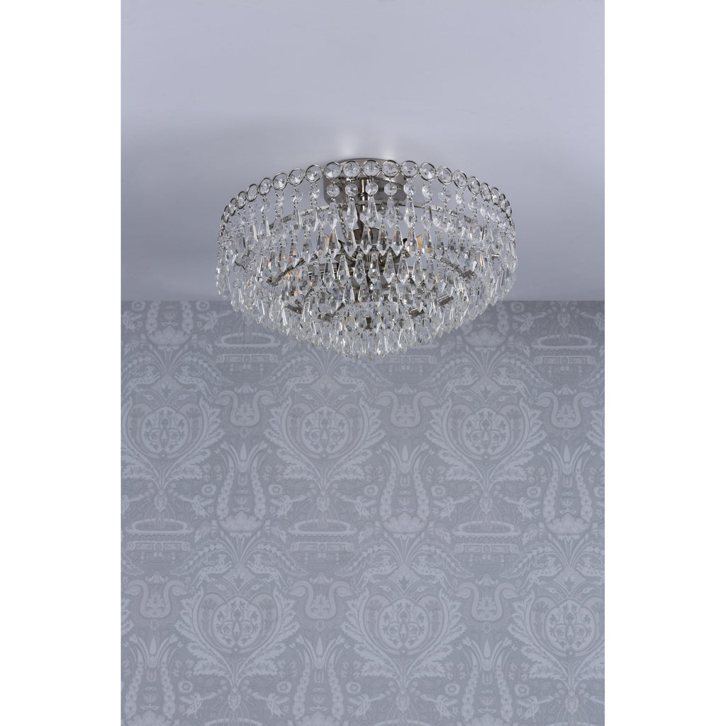 Enid Crystal Semi Flush Ceiling Light In Polished Nickel Finish LA3756041-Q