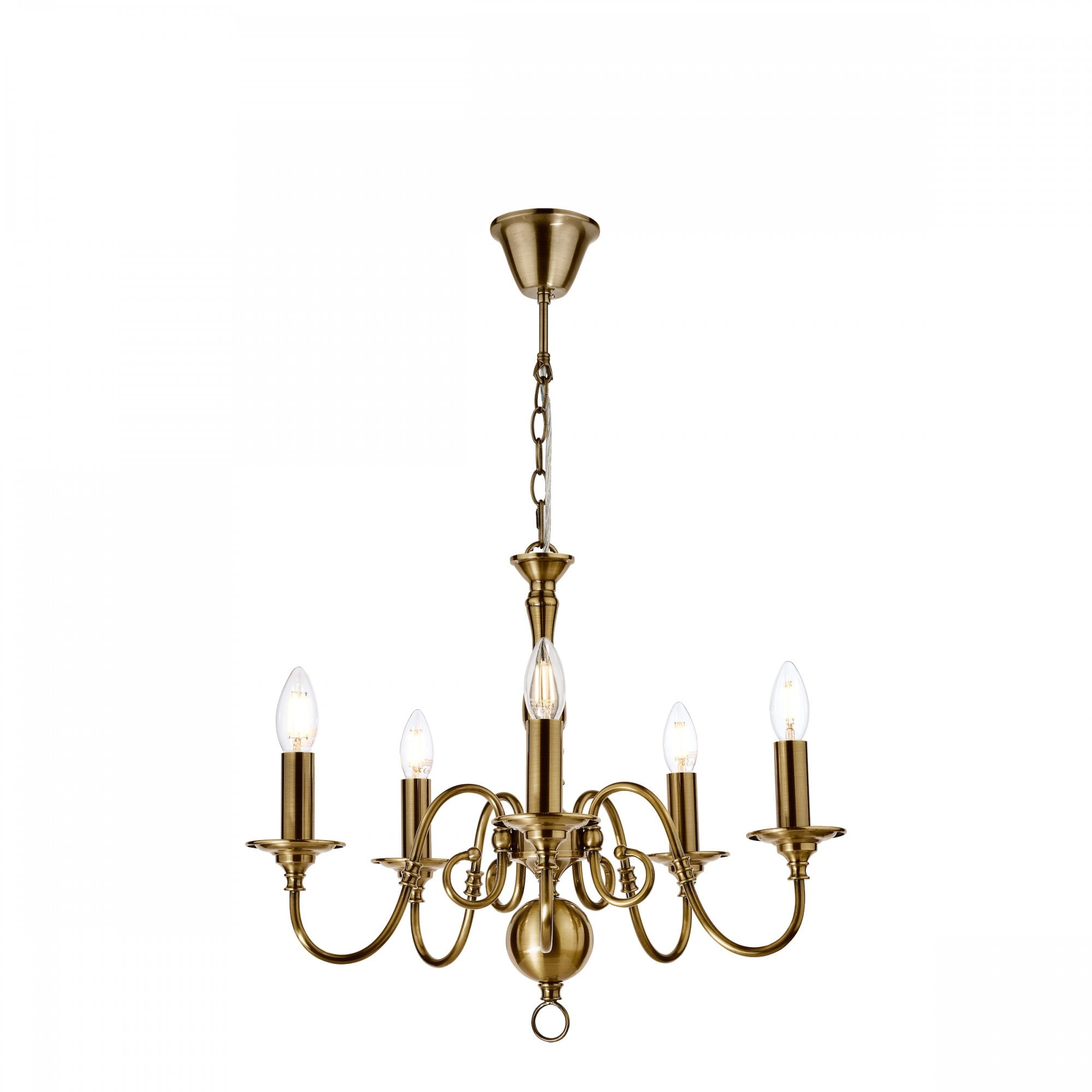 Winchester Statement 5 Light Chandelier In Antique Brass Finish LA3756067-Q