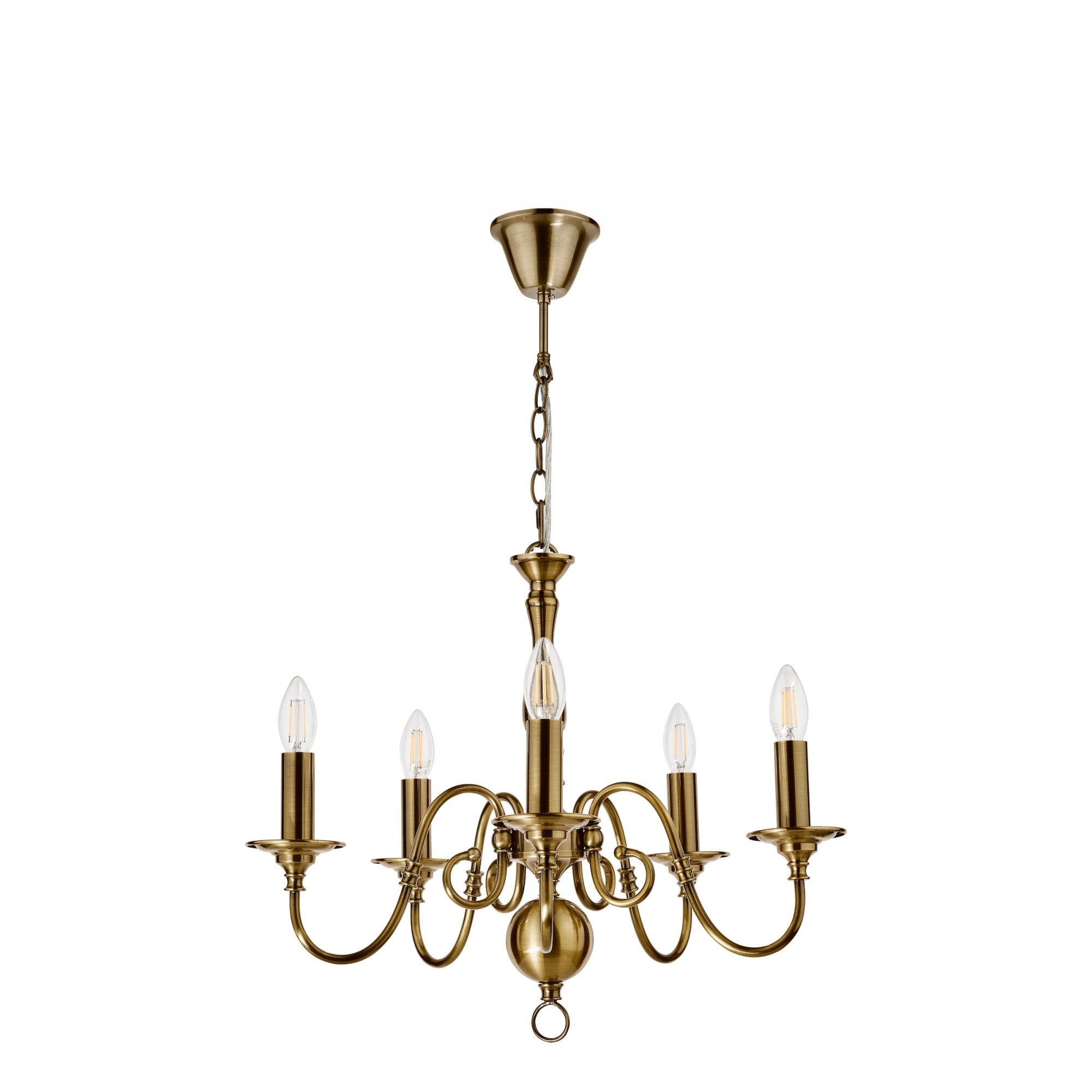 Winchester Statement 5 Light Chandelier In Antique Brass Finish LA3756067-Q
