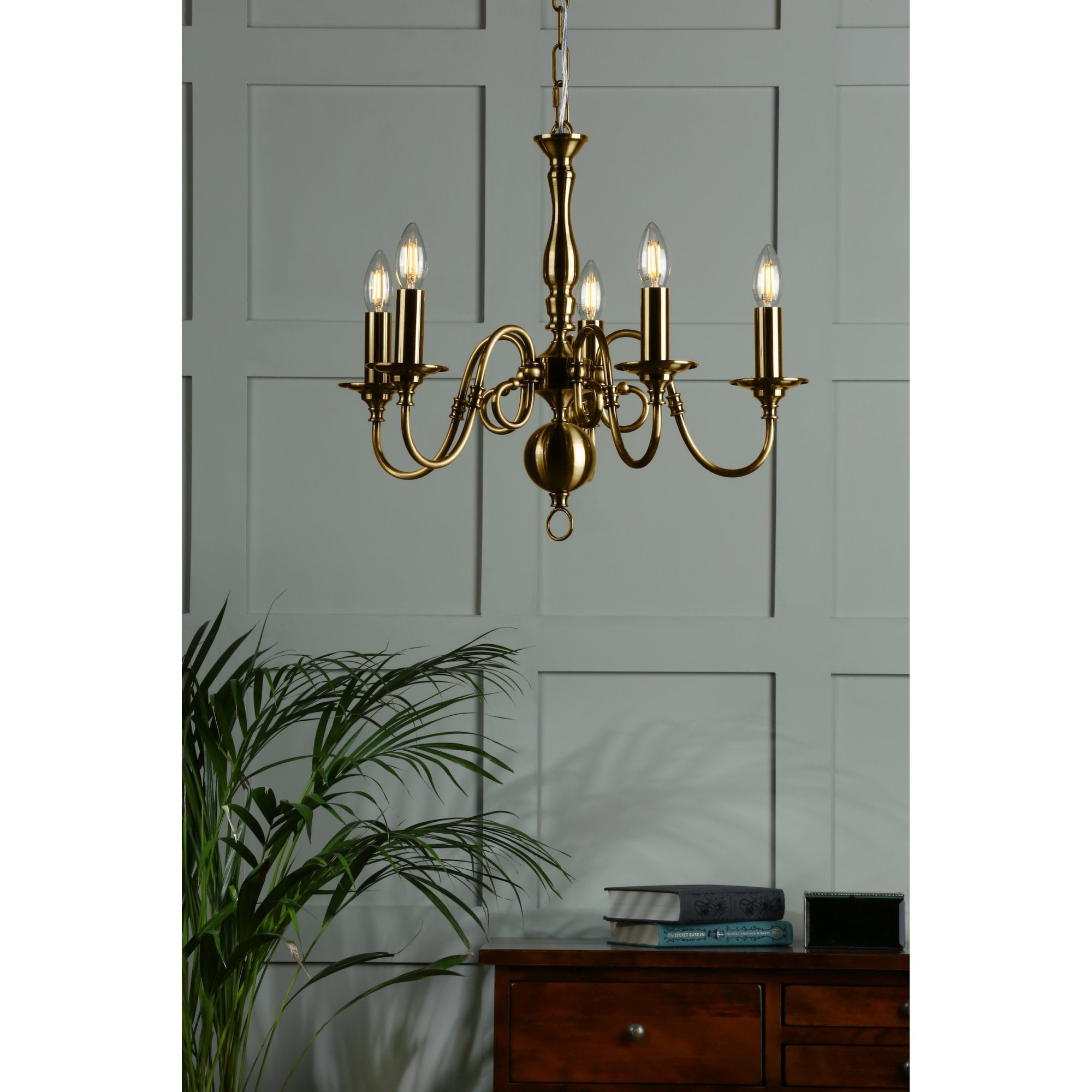 Winchester Statement 5 Light Chandelier In Antique Brass Finish LA3756067-Q