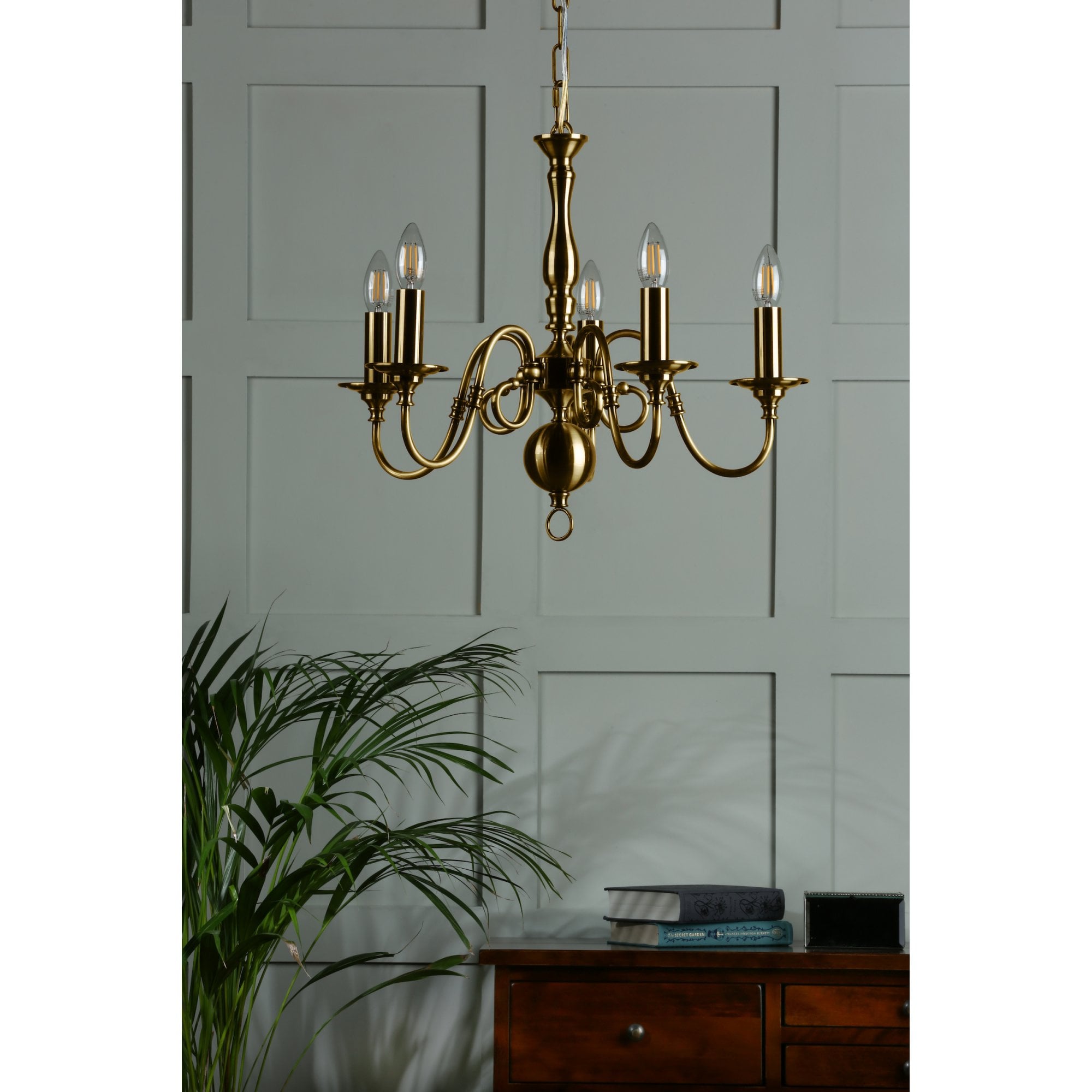 Winchester Statement 5 Light Chandelier In Antique Brass Finish LA3756067-Q