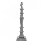 Tate Wooden Candlestick Table Lamp Base In Distressed Grey Finish LA3756395-Q