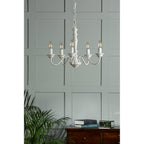 Tate Wooden Ceiling Pendant Light In Distressed White Finish LA3756058-Q