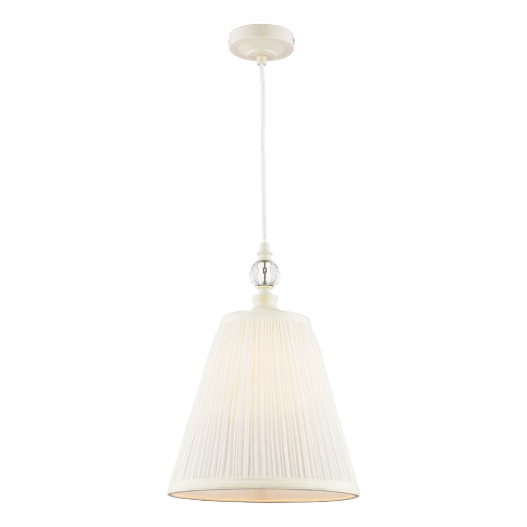 Ellis Single Ceiling Pendant Light In Satin Cream With Shade LA3756389-Q
