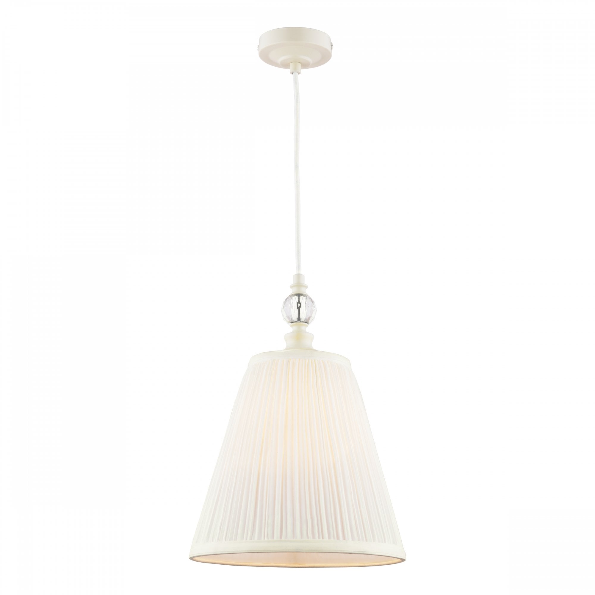 Ellis Single Ceiling Pendant Light In Satin Cream With Shade LA3756389-Q