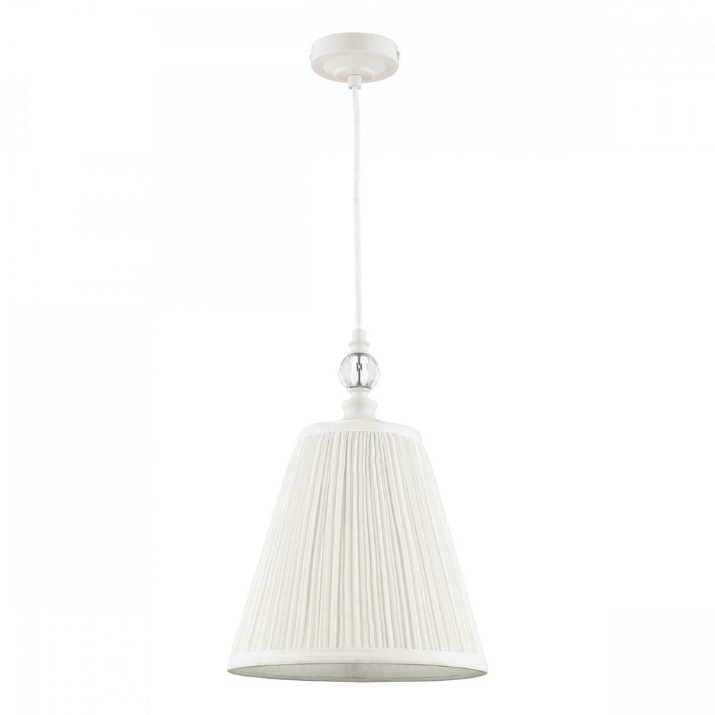 Ellis Single Ceiling Pendant Light In Satin Cream With Shade LA3756389-Q
