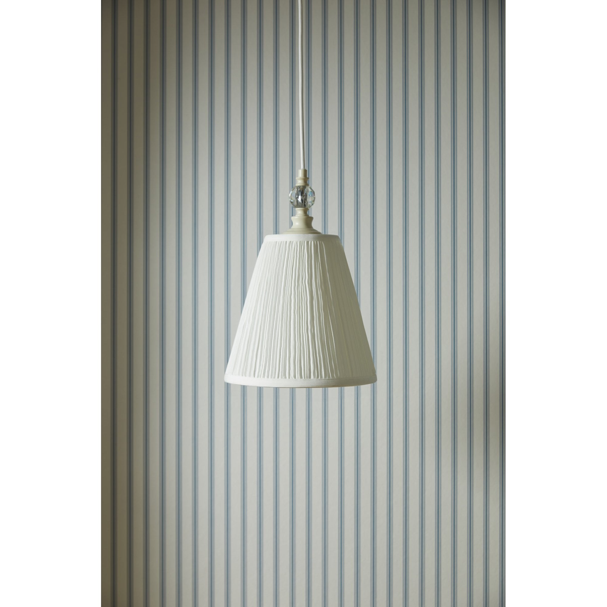 Ellis Single Ceiling Pendant Light In Satin Cream With Shade LA3756389-Q