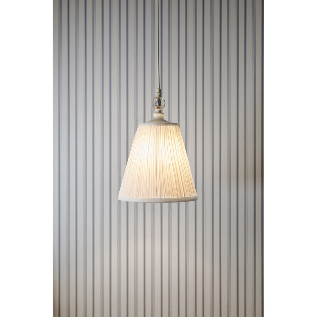 Ellis Single Ceiling Pendant Light In Satin Cream With Shade LA3756389-Q