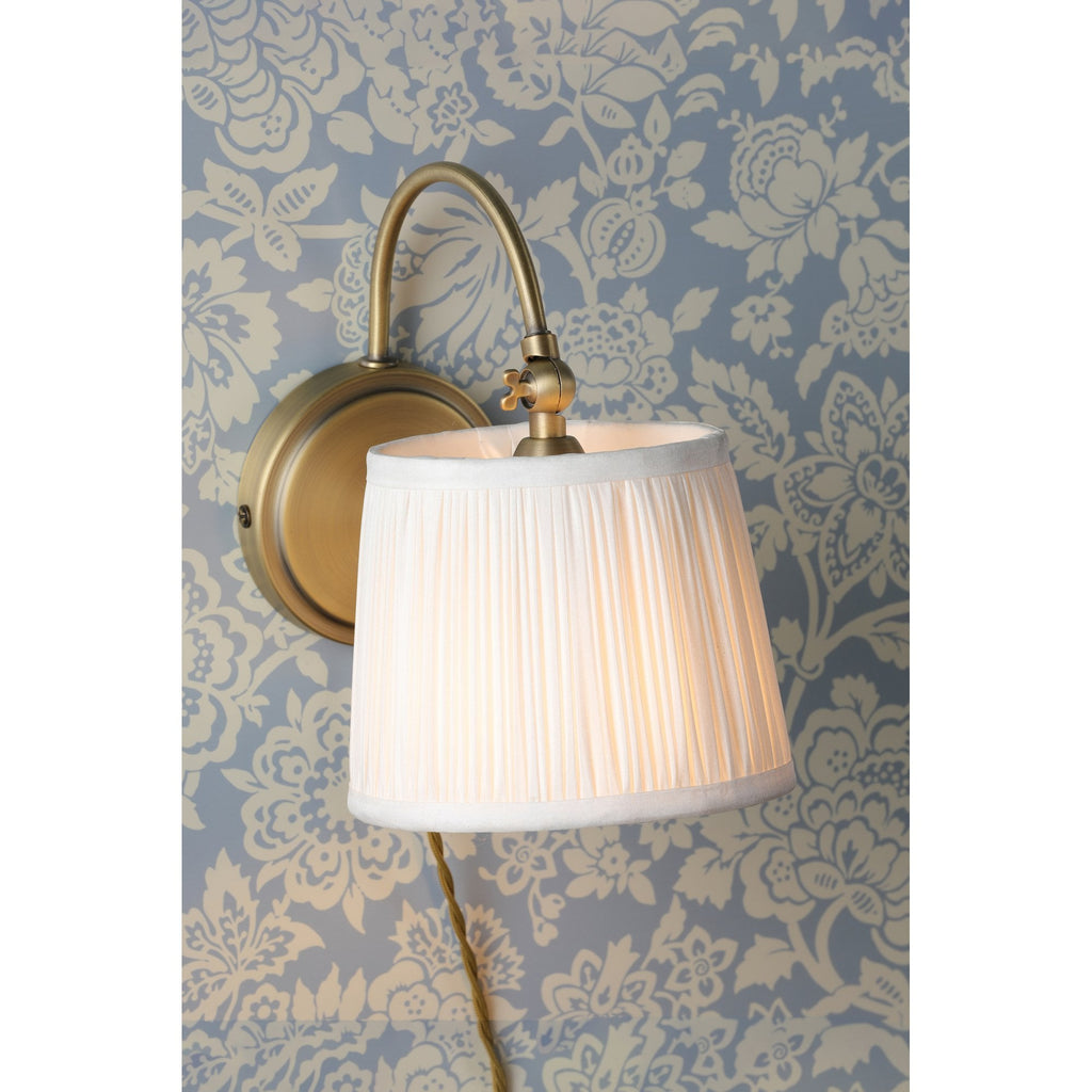Hemsley Plugged In Wall Light In Matt Antique With Ivory Shade LA3756321-Q