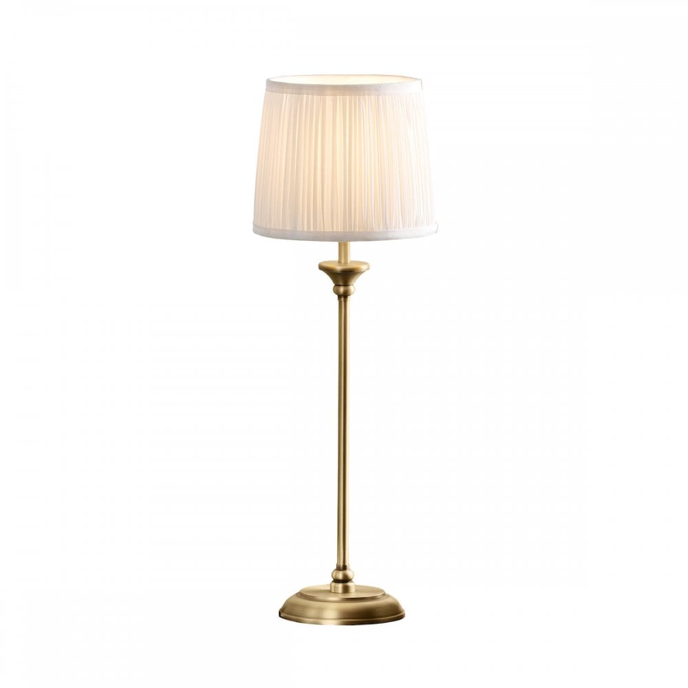 Hemsley Table Lamp In Matt Antique With Ivory Shade LA3756320-Q