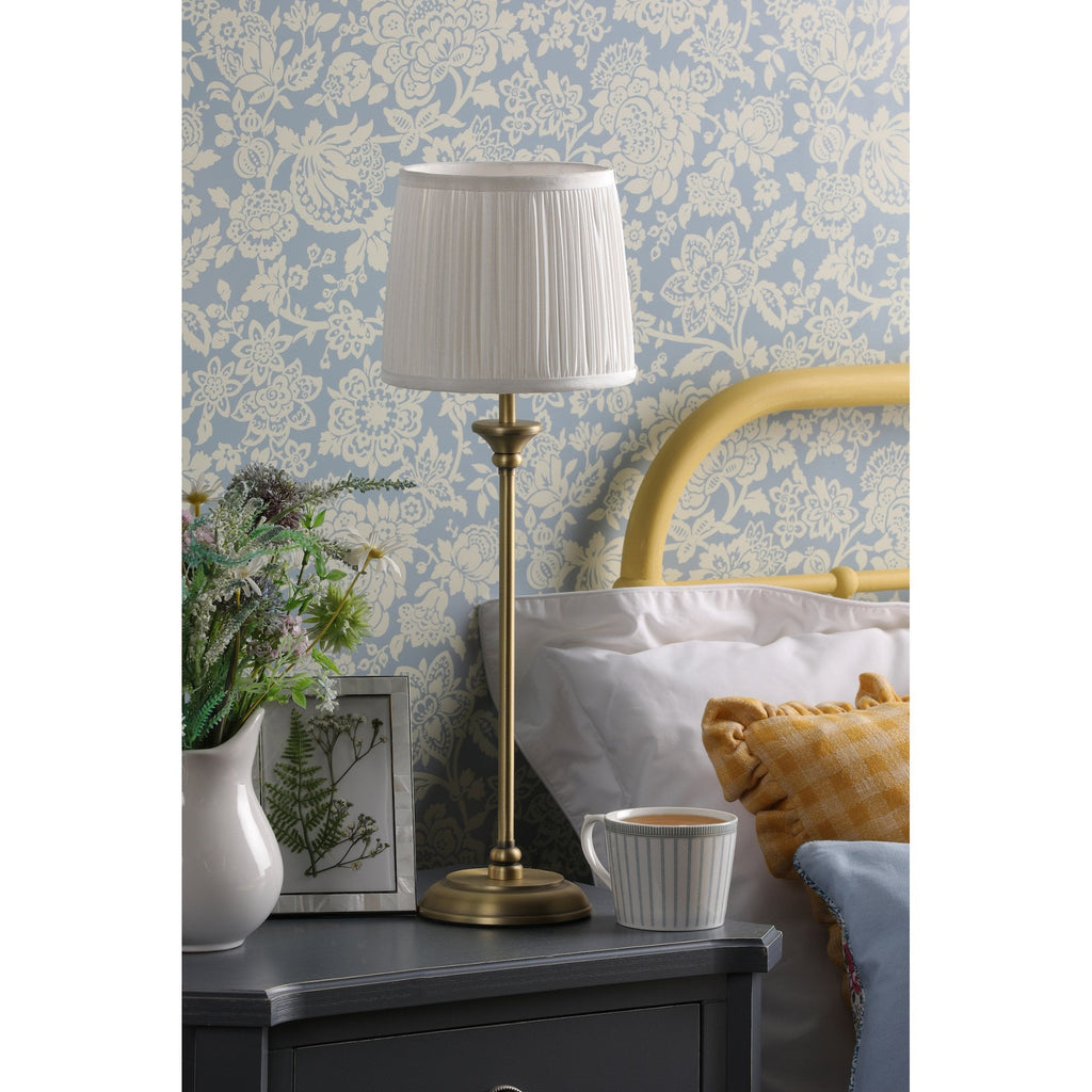 Hemsley Table Lamp In Matt Antique With Ivory Shade LA3756320-Q