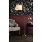 Hemsley Floor Lamp In Matt Antique With Ivory Shade LA3756330-Q