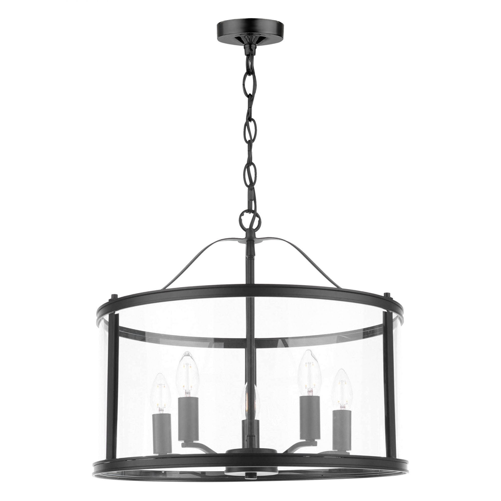 Harrington Vintage 5 Light Ceiling Lantern In Matt Black Finish LA3756312-Q