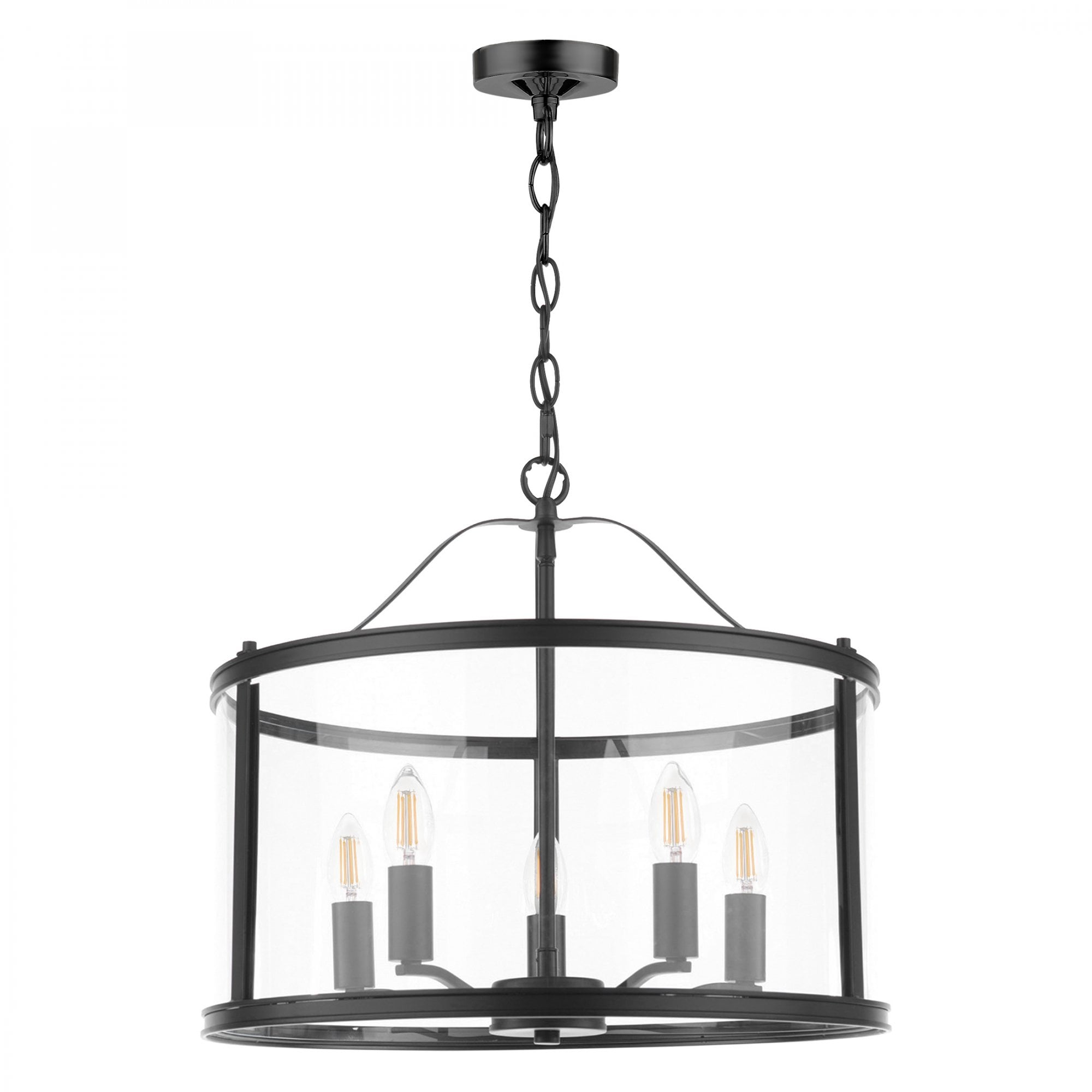 Harrington Vintage 5 Light Ceiling Lantern In Matt Black Finish LA3756312-Q