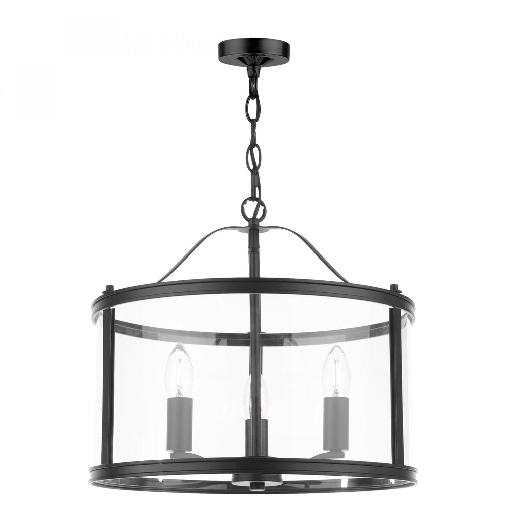 Harrington Vintage 3 Light Ceiling Lantern In Matt Black Finish LA3756311-Q