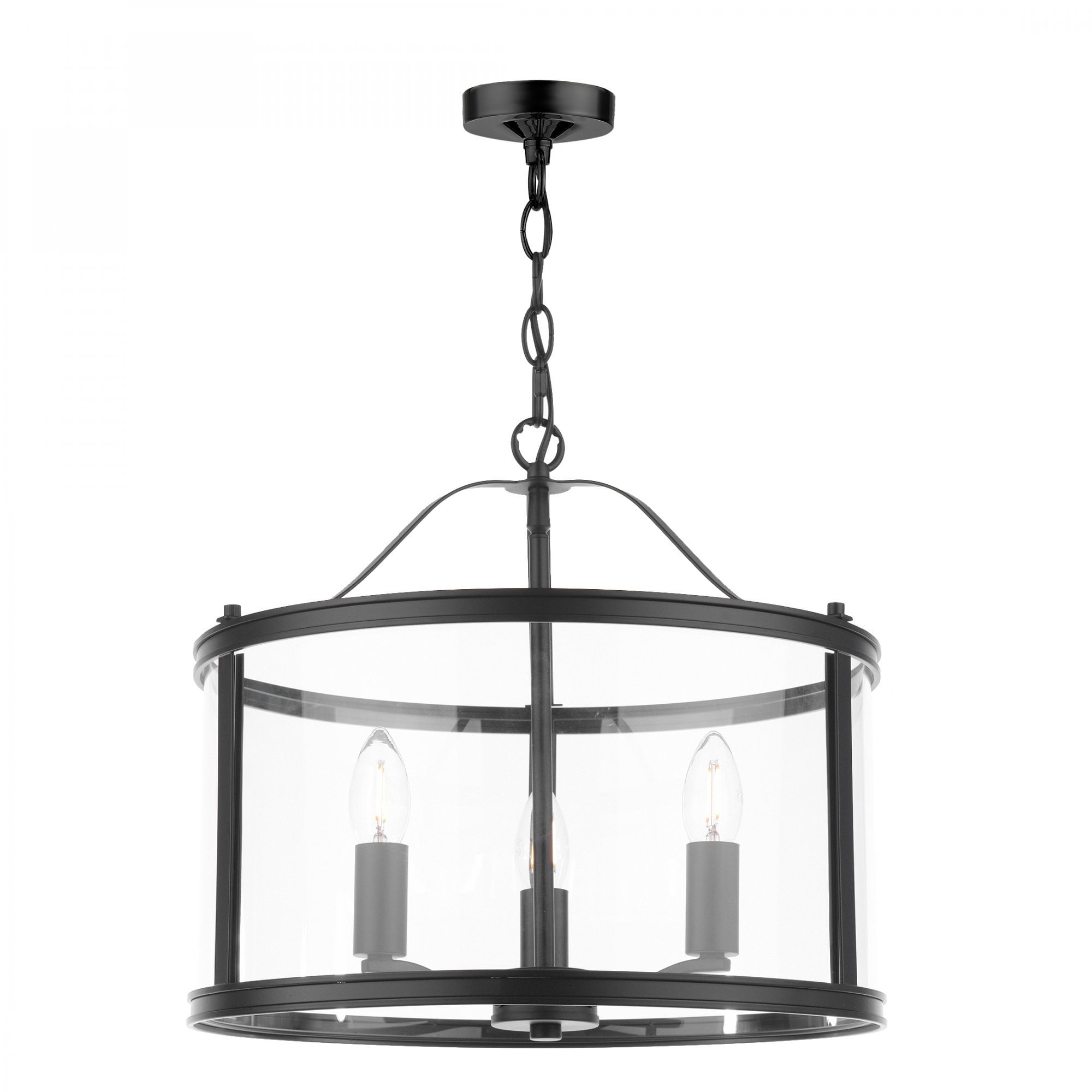 Harrington Vintage 3 Light Ceiling Lantern In Matt Black Finish LA3756311-Q