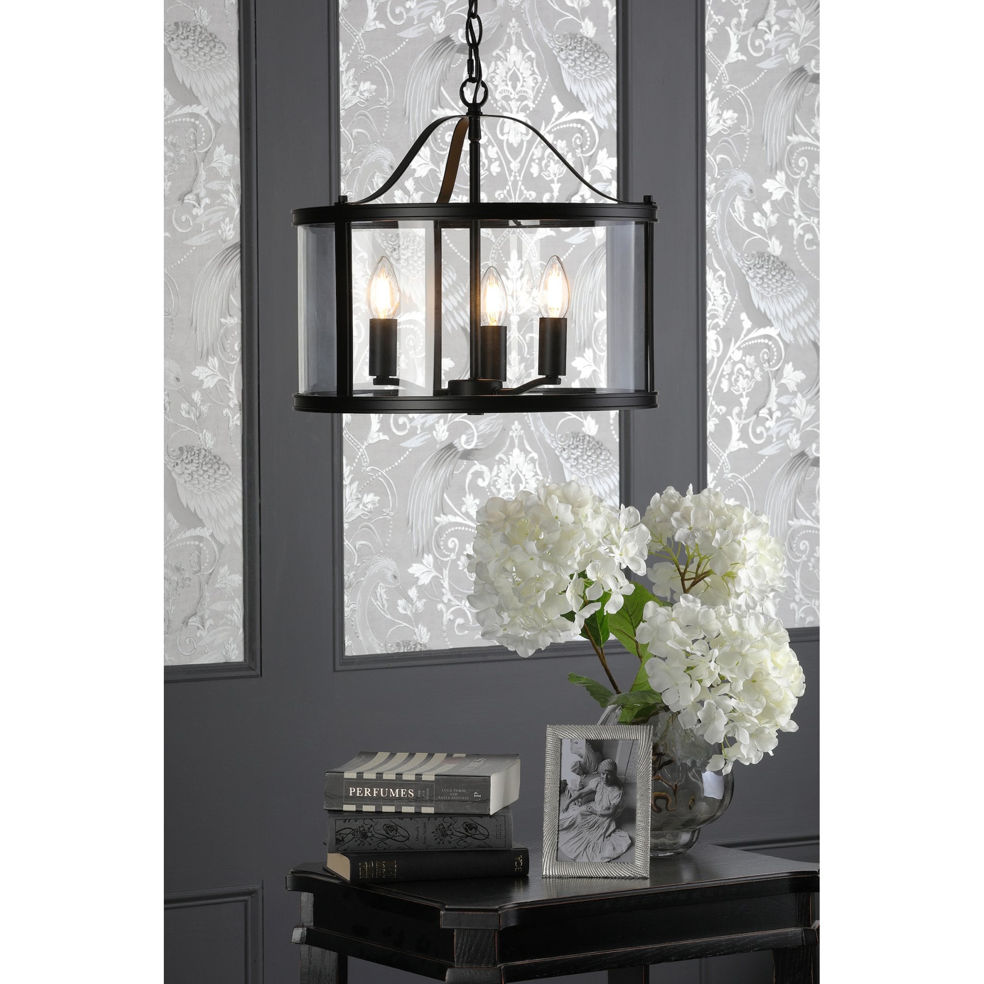 Harrington Vintage 3 Light Ceiling Lantern In Matt Black Finish LA3756311-Q