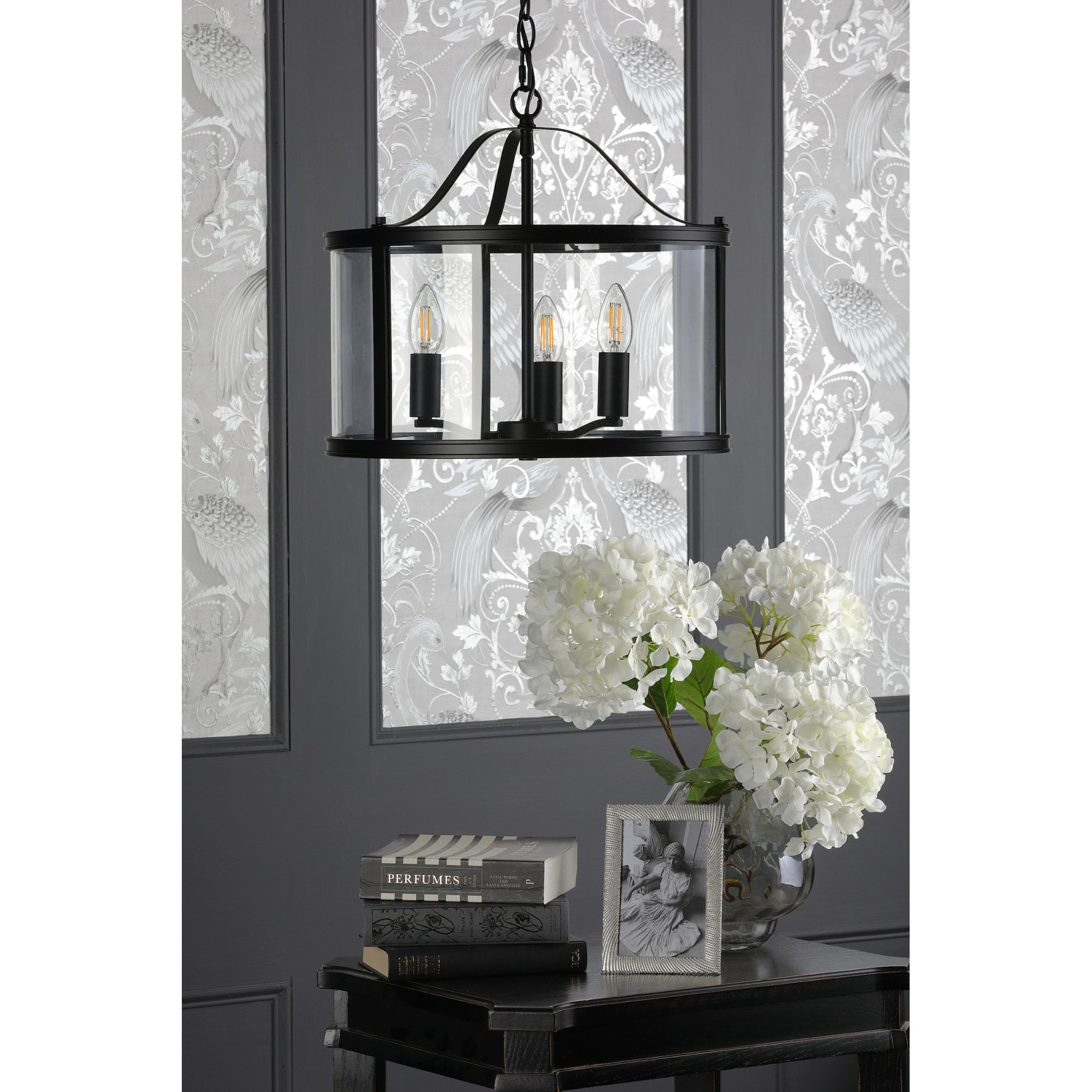 Harrington Vintage 3 Light Ceiling Lantern In Matt Black Finish LA3756311-Q
