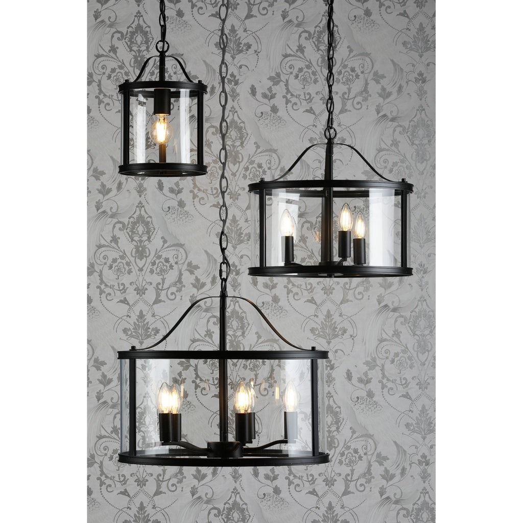 Harrington Vintage 3 Light Ceiling Lantern In Matt Black Finish LA3756311-Q
