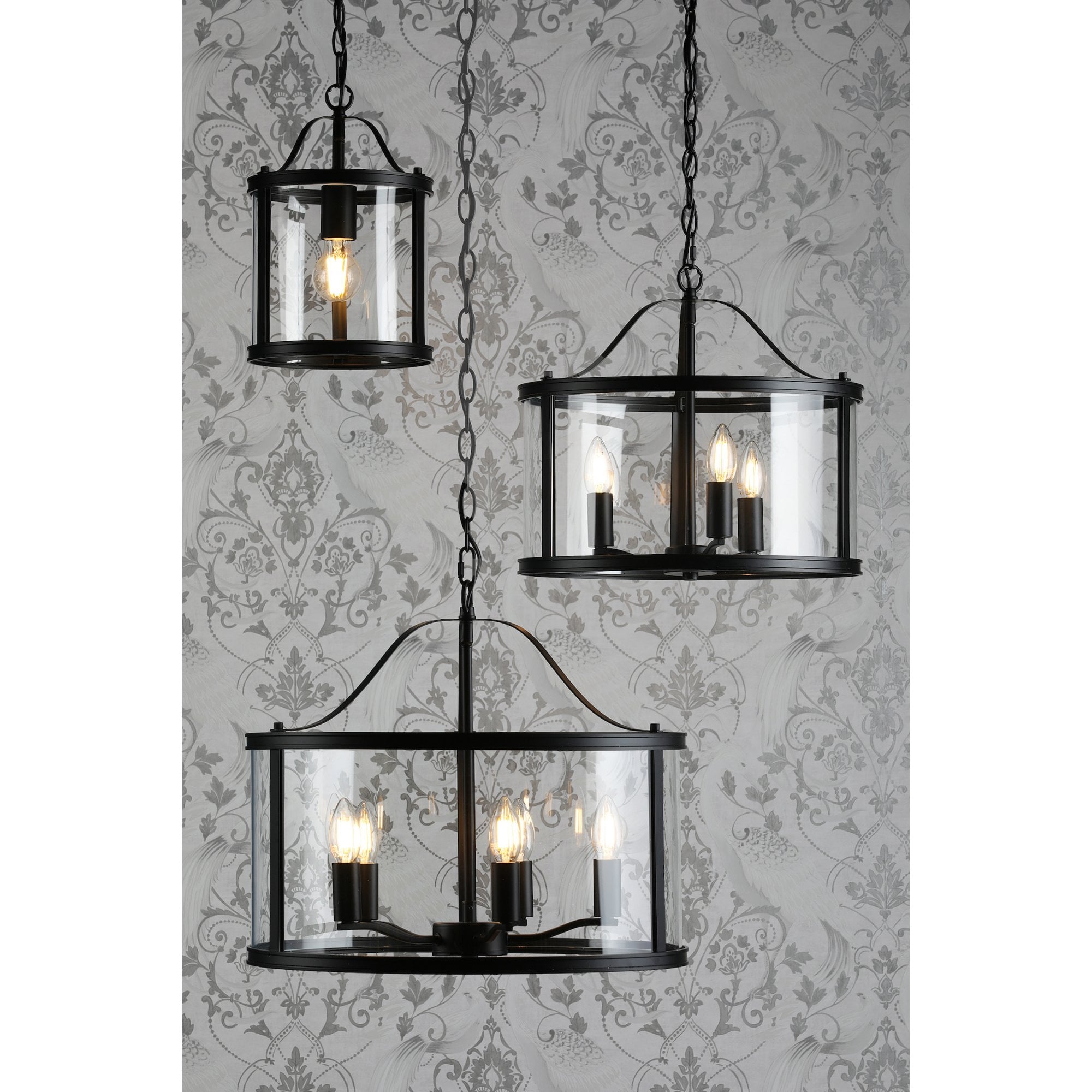 Harrington Vintage 3 Light Ceiling Lantern In Matt Black Finish LA3756311-Q
