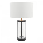 Harrington Vintage Small Table Lamp In Matt Black Finish With Linen Shade LA3756428-Q