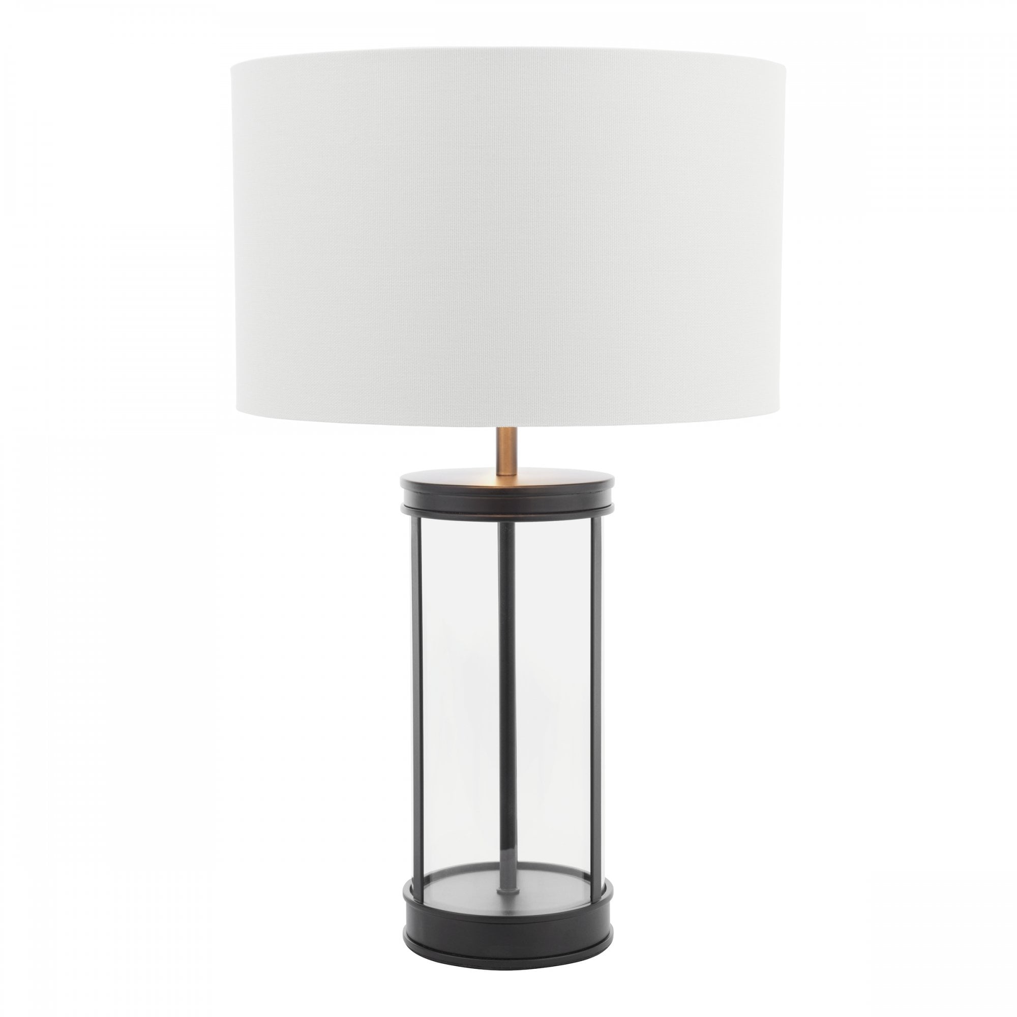 Harrington Vintage Small Table Lamp In Matt Black Finish With Linen Shade LA3756428-Q