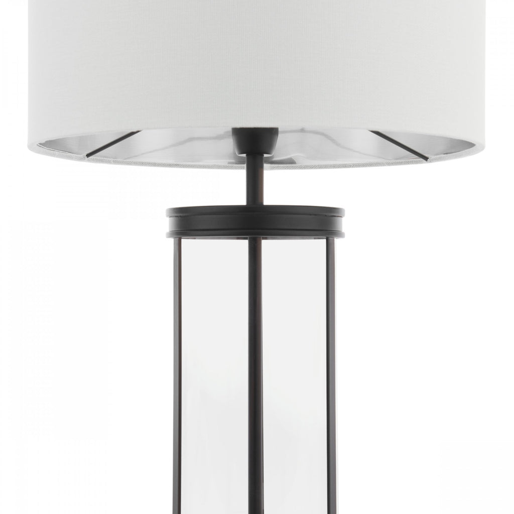 Harrington Vintage Small Table Lamp In Matt Black Finish With Linen Shade LA3756428-Q