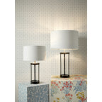 Harrington Vintage Small Table Lamp In Matt Black Finish With Linen Shade LA3756428-Q