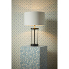 Harrington Vintage Small Table Lamp In Matt Black Finish With Linen Shade LA3756428-Q