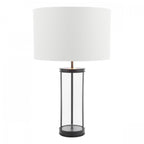Harrington Vintage Large Table Lamp In Matt Black Finish With Linen Shade LA3756425-Q