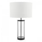 Harrington Vintage Large Table Lamp In Matt Black Finish With Linen Shade LA3756425-Q