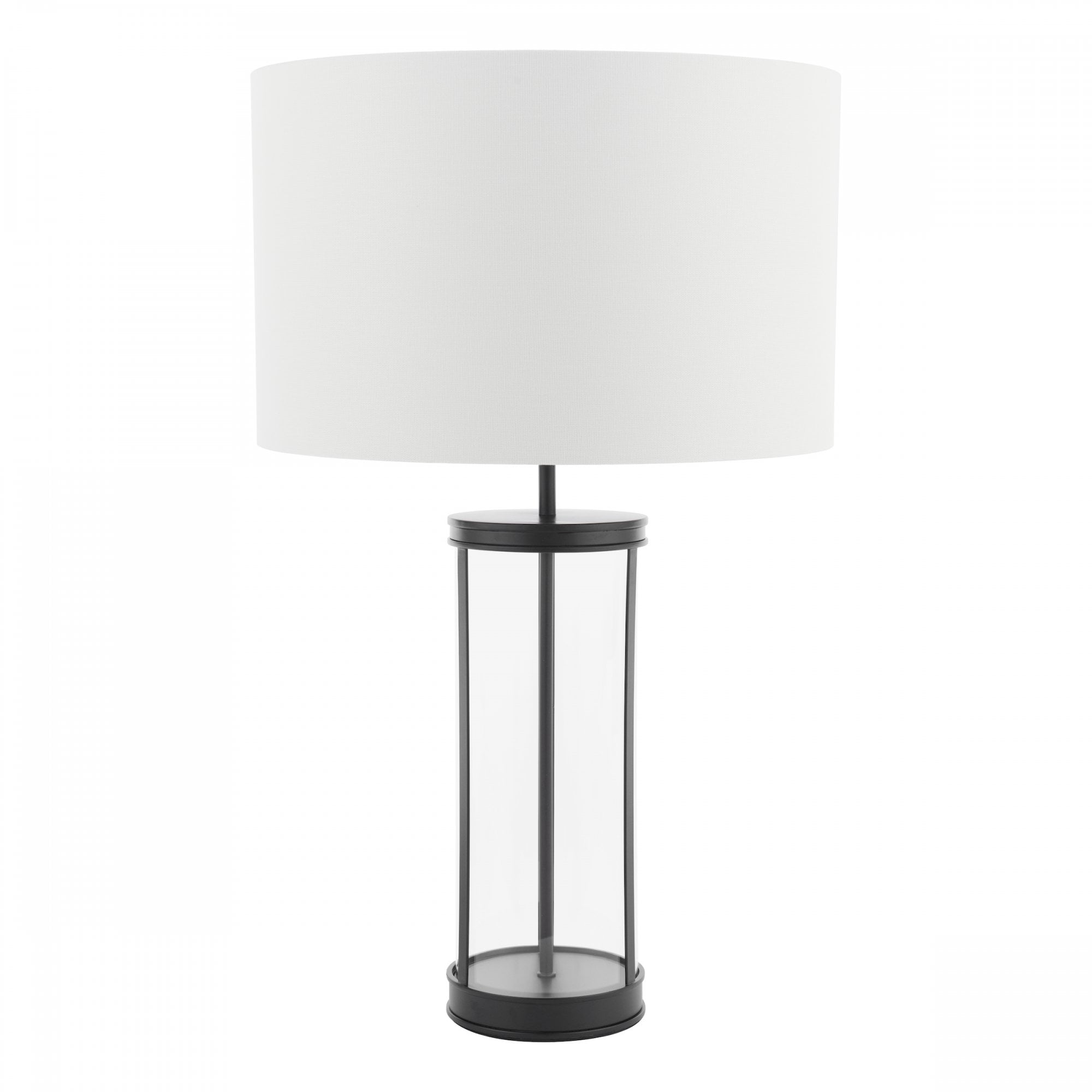 Harrington Vintage Large Table Lamp In Matt Black Finish With Linen Shade LA3756425-Q