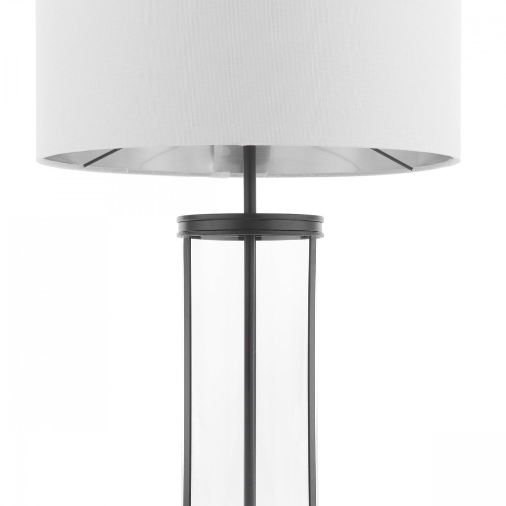 Harrington Vintage Large Table Lamp In Matt Black Finish With Linen Shade LA3756425-Q