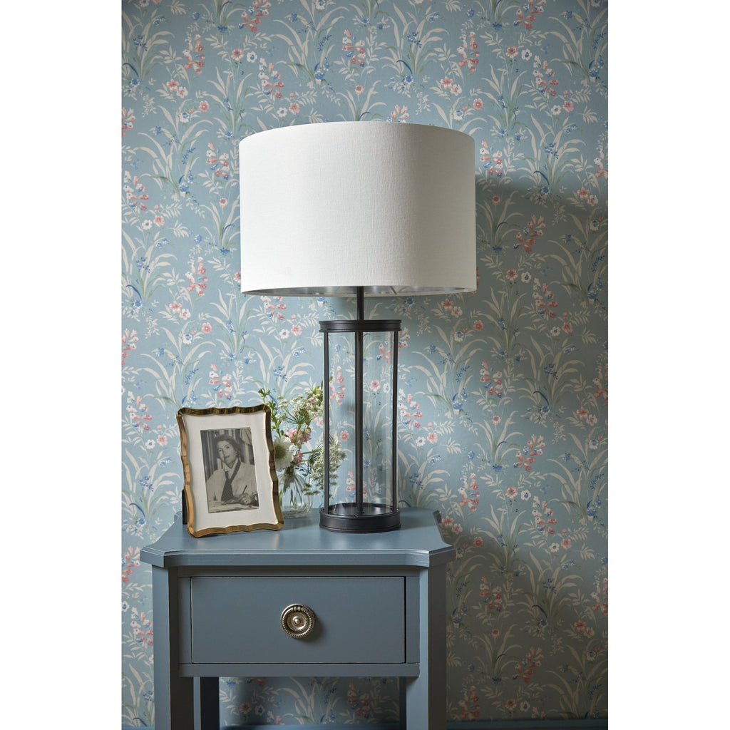 Harrington Vintage Large Table Lamp In Matt Black Finish With Linen Shade LA3756425-Q
