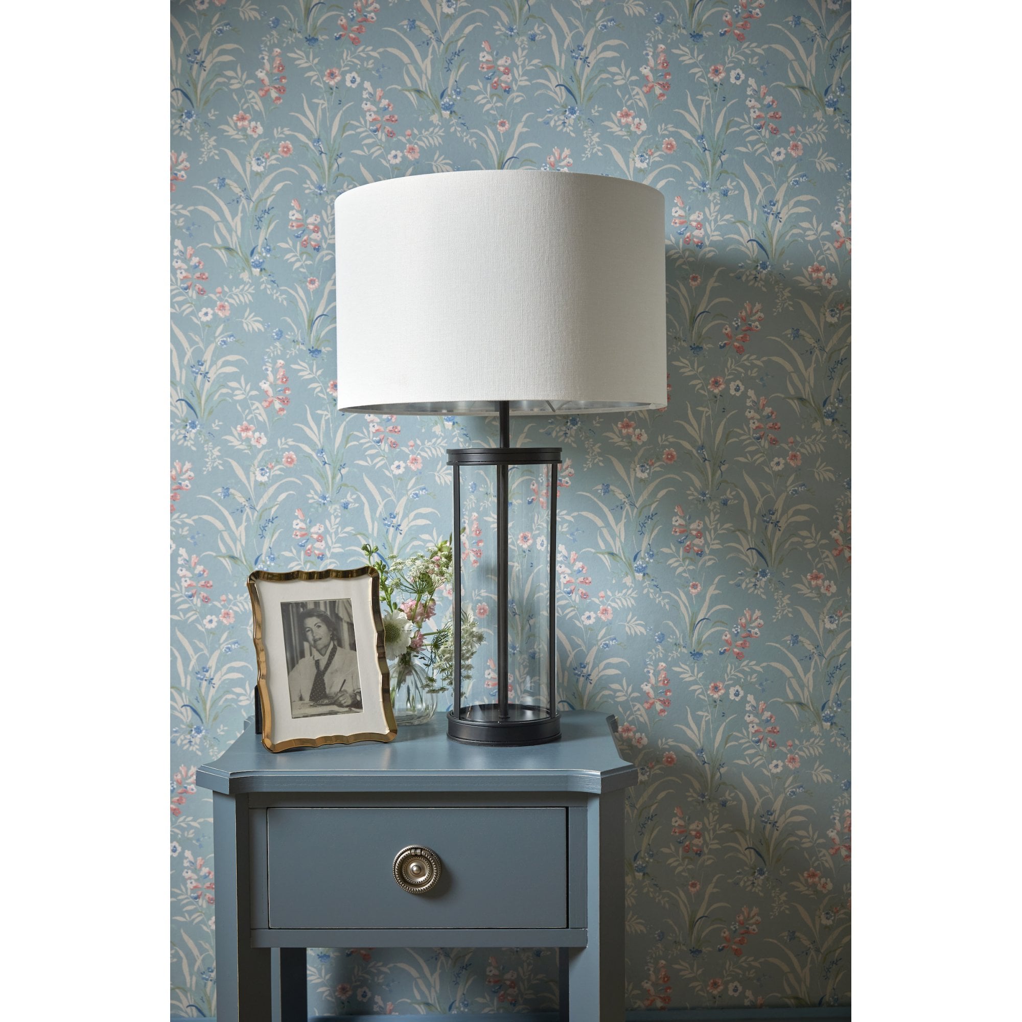 Harrington Vintage Large Table Lamp In Matt Black Finish With Linen Shade LA3756425-Q