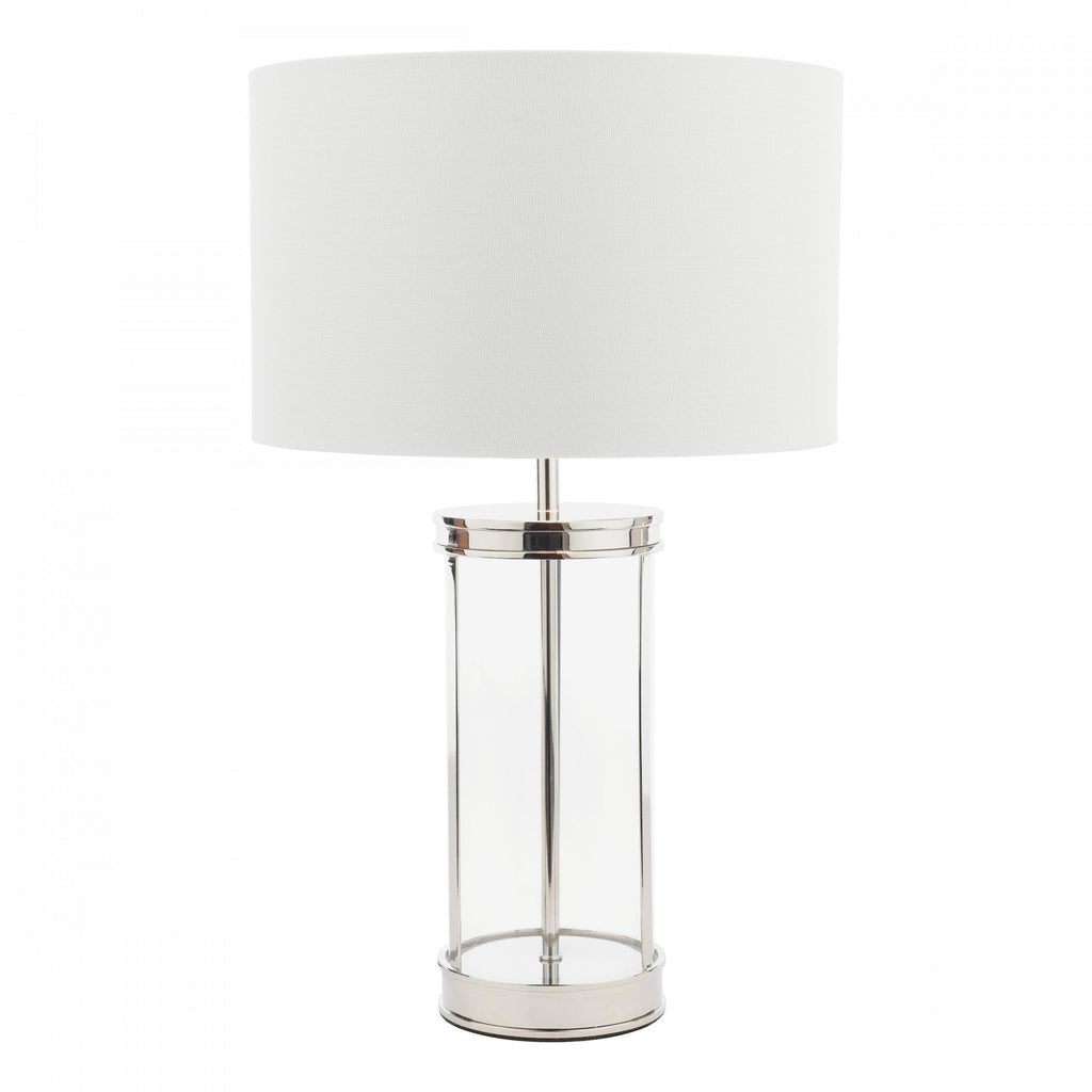 Harrington Vintage Small Table Lamp In Polished Nickel Finish With Linen Shade LA3756426-Q