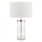 Harrington Vintage Small Table Lamp In Polished Nickel Finish With Linen Shade LA3756426-Q