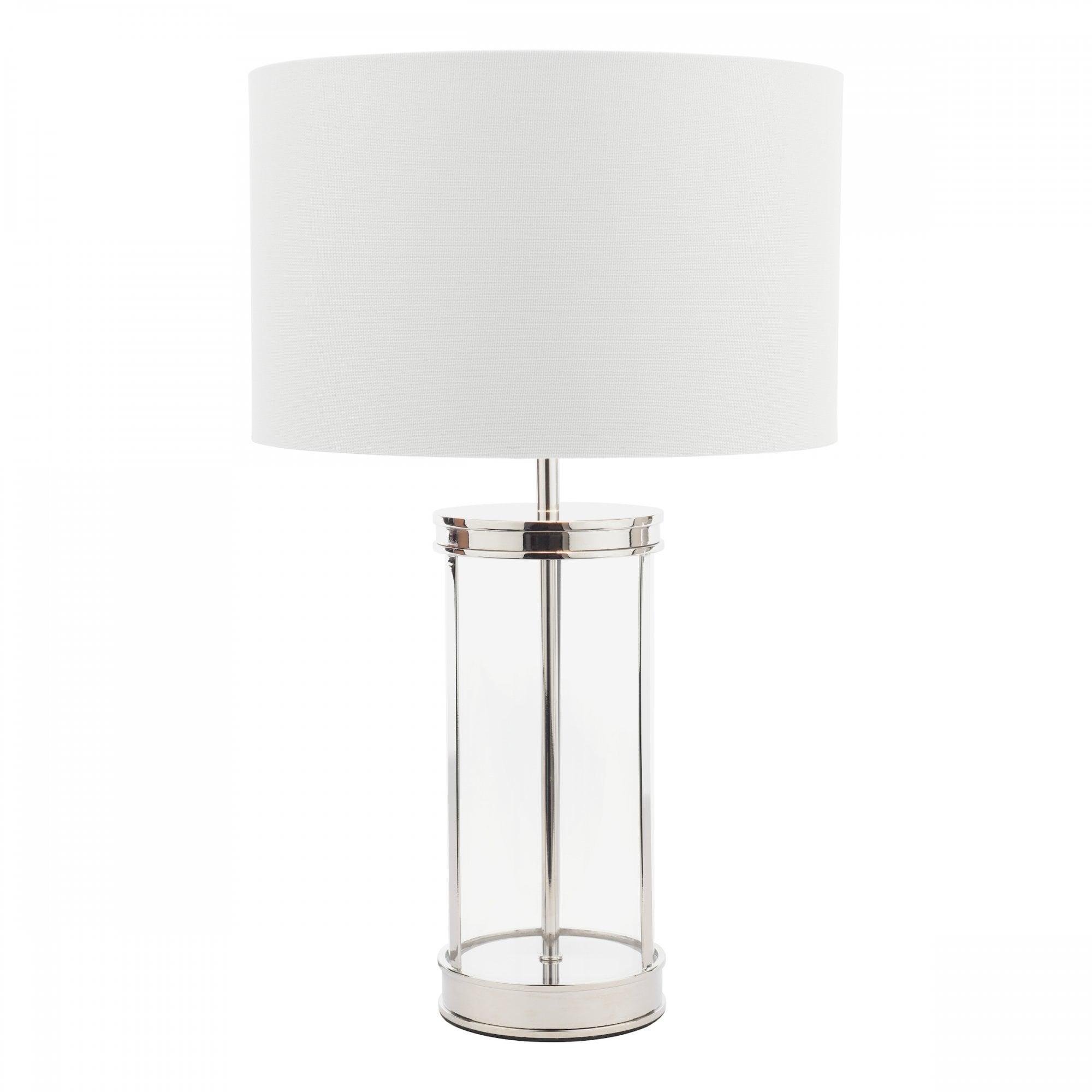 Harrington Vintage Small Table Lamp In Polished Nickel Finish With Linen Shade LA3756426-Q