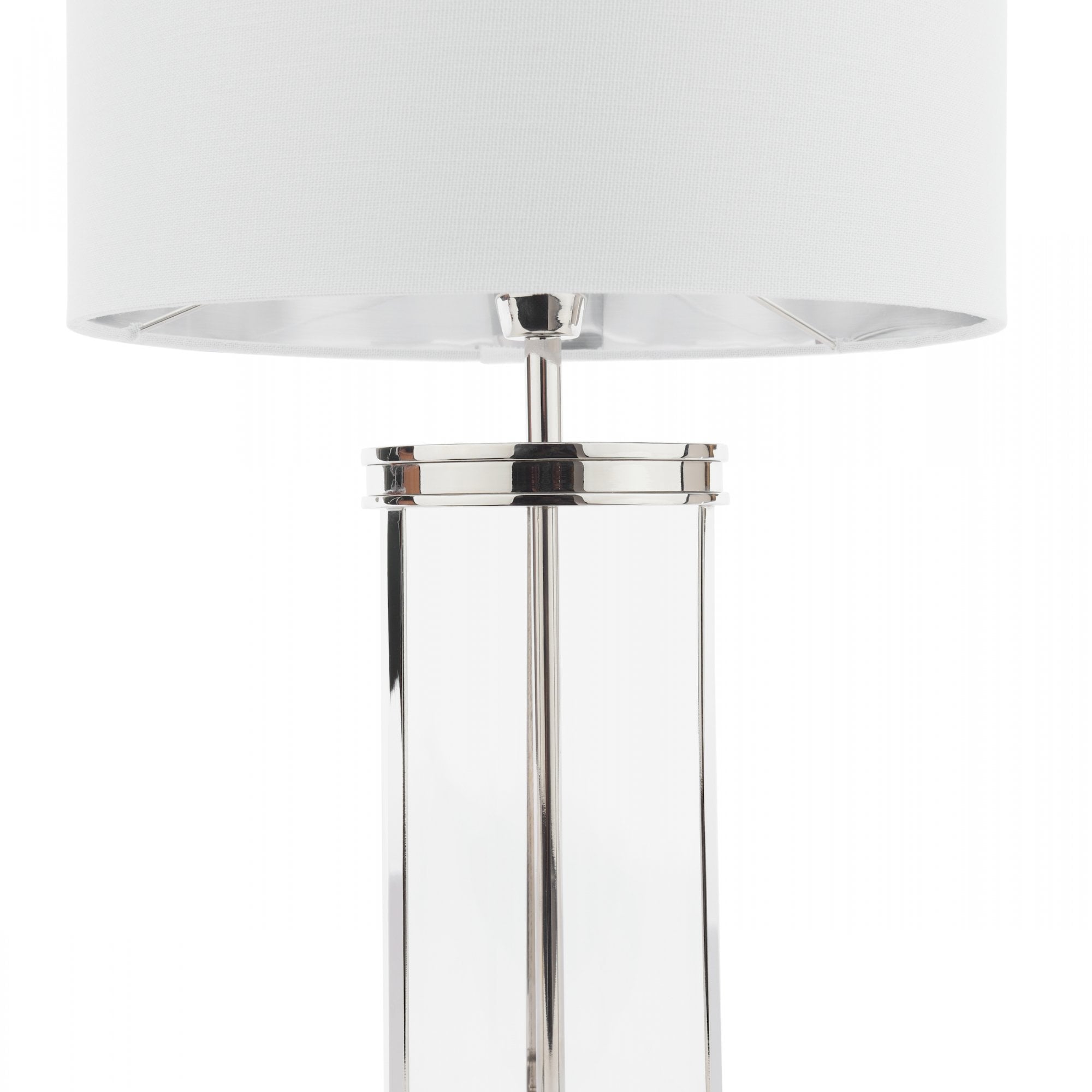 Harrington Vintage Small Table Lamp In Polished Nickel Finish With Linen Shade LA3756426-Q