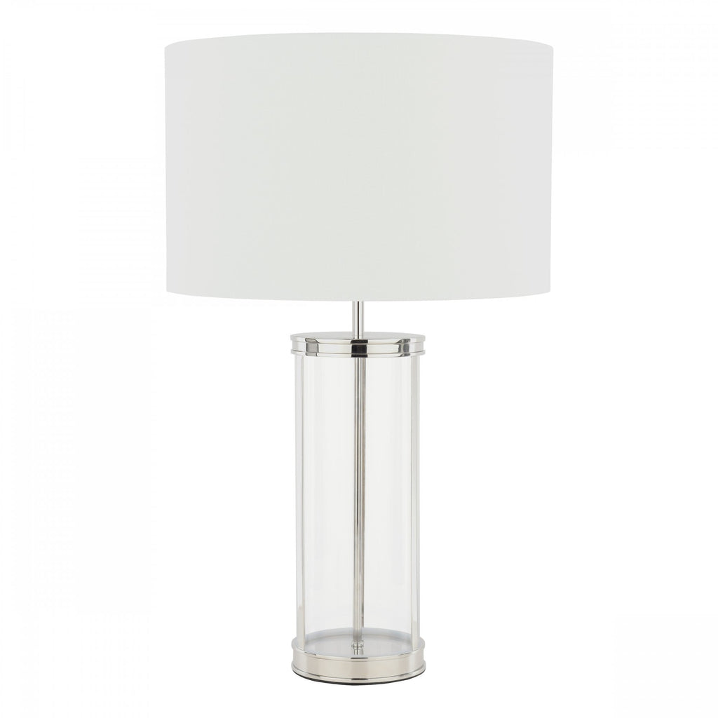 Harrington Vintage Large Table Lamp In Polished Nickel Finish With Linen Shade LA3756382-Q