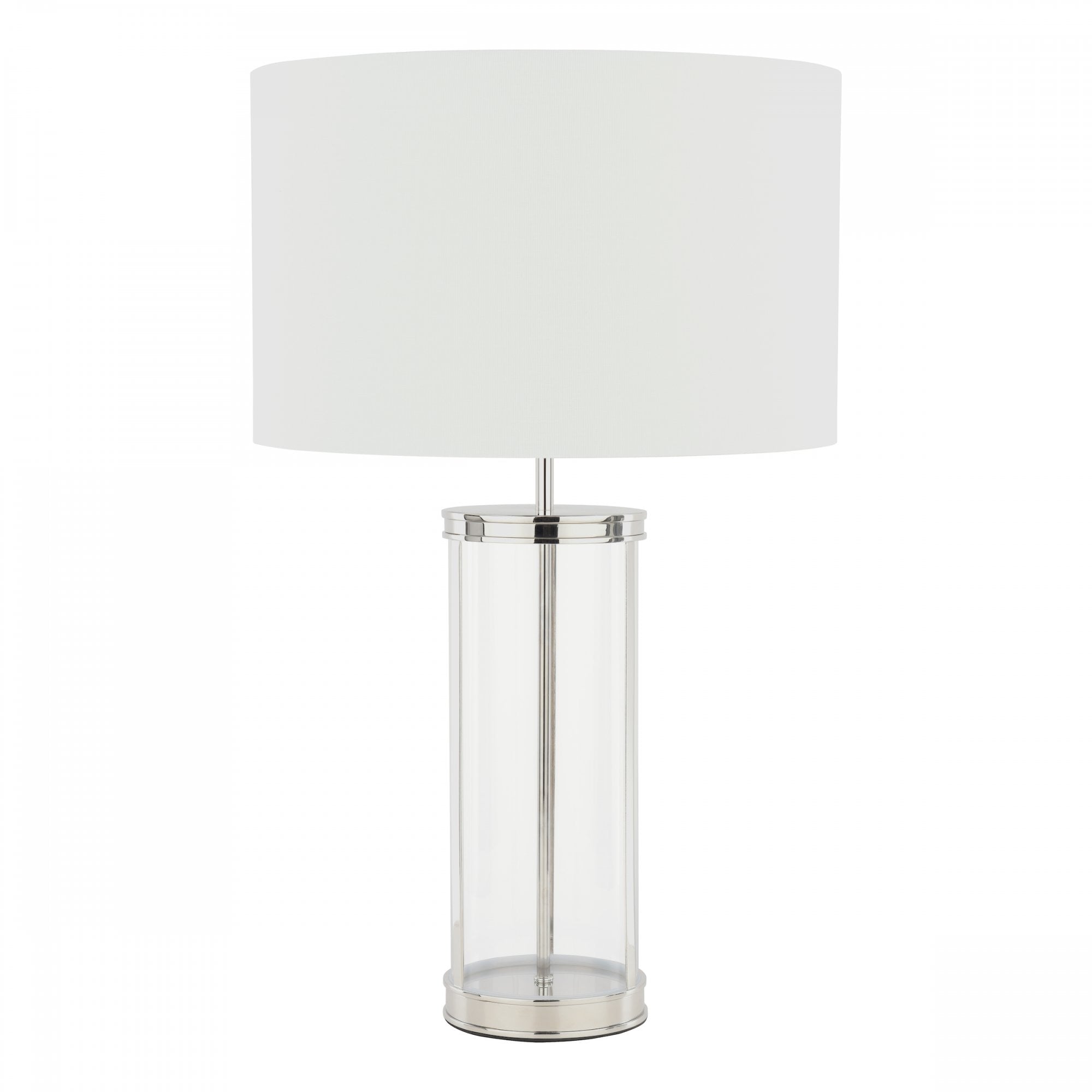 Harrington Vintage Large Table Lamp In Polished Nickel Finish With Linen Shade LA3756382-Q